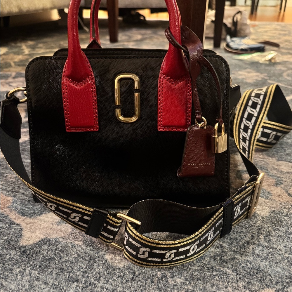 Marc Jacobs Black and Red Crossbody Bag